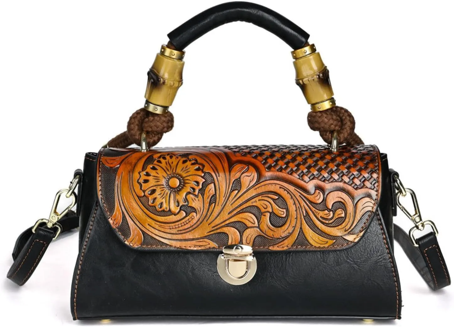 Women's Bag Handbag Leather Carving Craft Women's Shoulder Bag