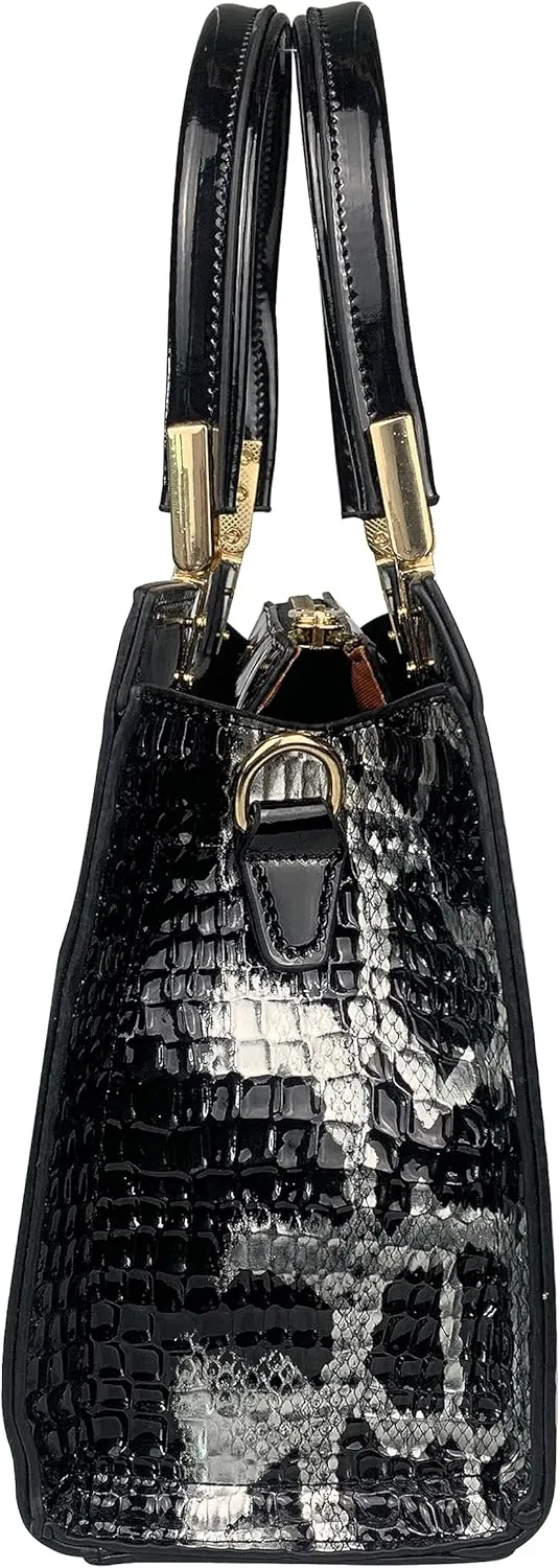 Women's Handbag Crocodile Embossed Pattern Top-Handle Shoulder Bag