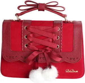 Women's Lolita Handbag Messenger Bag Japanese Cute Bowknot Ribbon Crossbody Bag Purse Vintage PU Leather Shoulder bag
