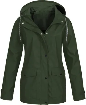 Womens Rain Jacket with Hood Waterproof Windproof Raincoats Lightweight Packable Rain Coats Outerwear with Pocket