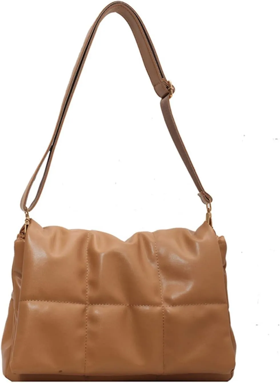 Women's Trendy Quilted Crossbody Bags Adjustable Chain Strap Cassette Puffer Padding Shoulder Bag Puffy Hobo Bag