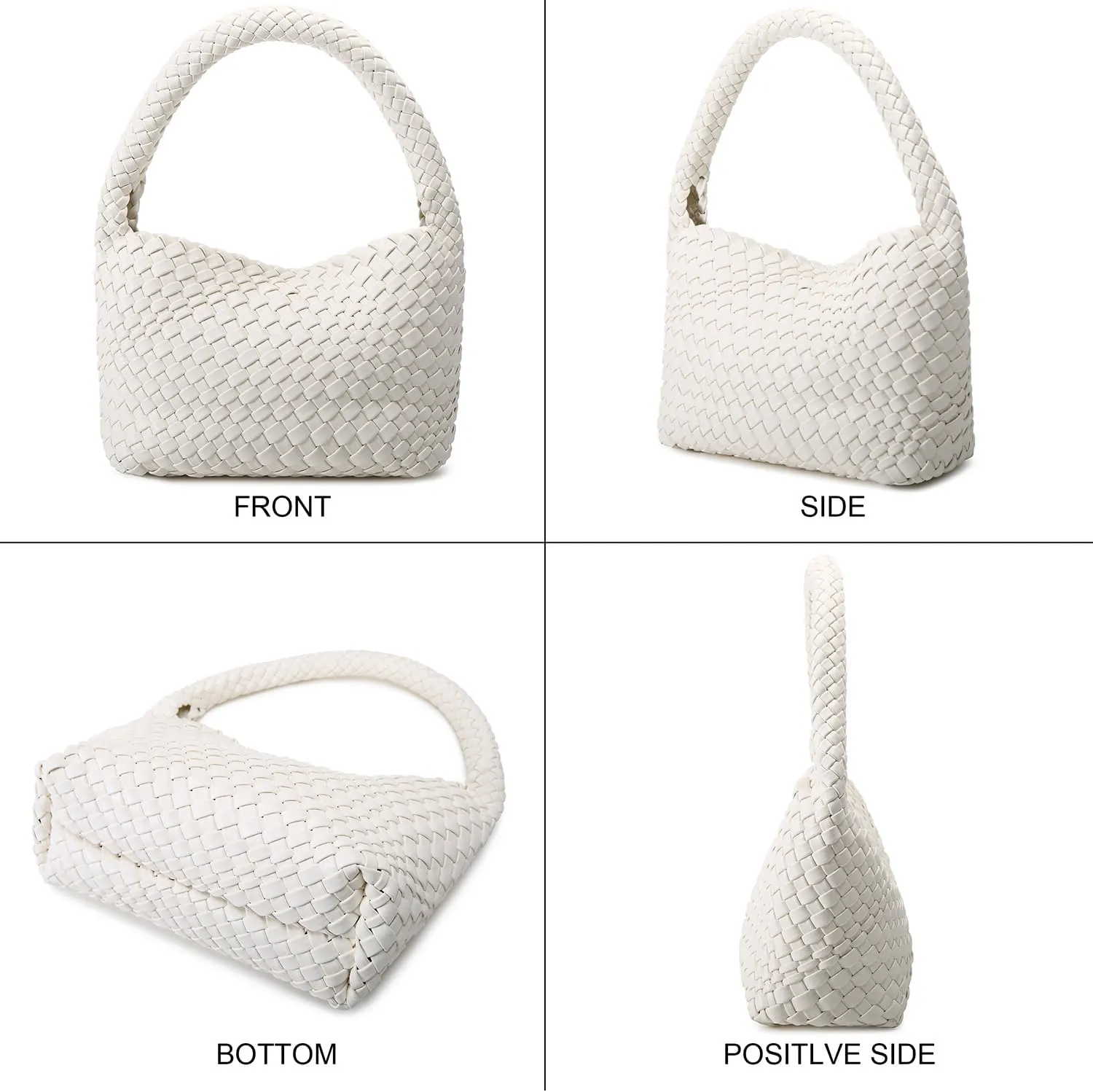 Woven Bag for Women, Small Vegan Leather Summer Beach Purse, and Travel Handbags Ladies' Retro Chic Shoulder Bags