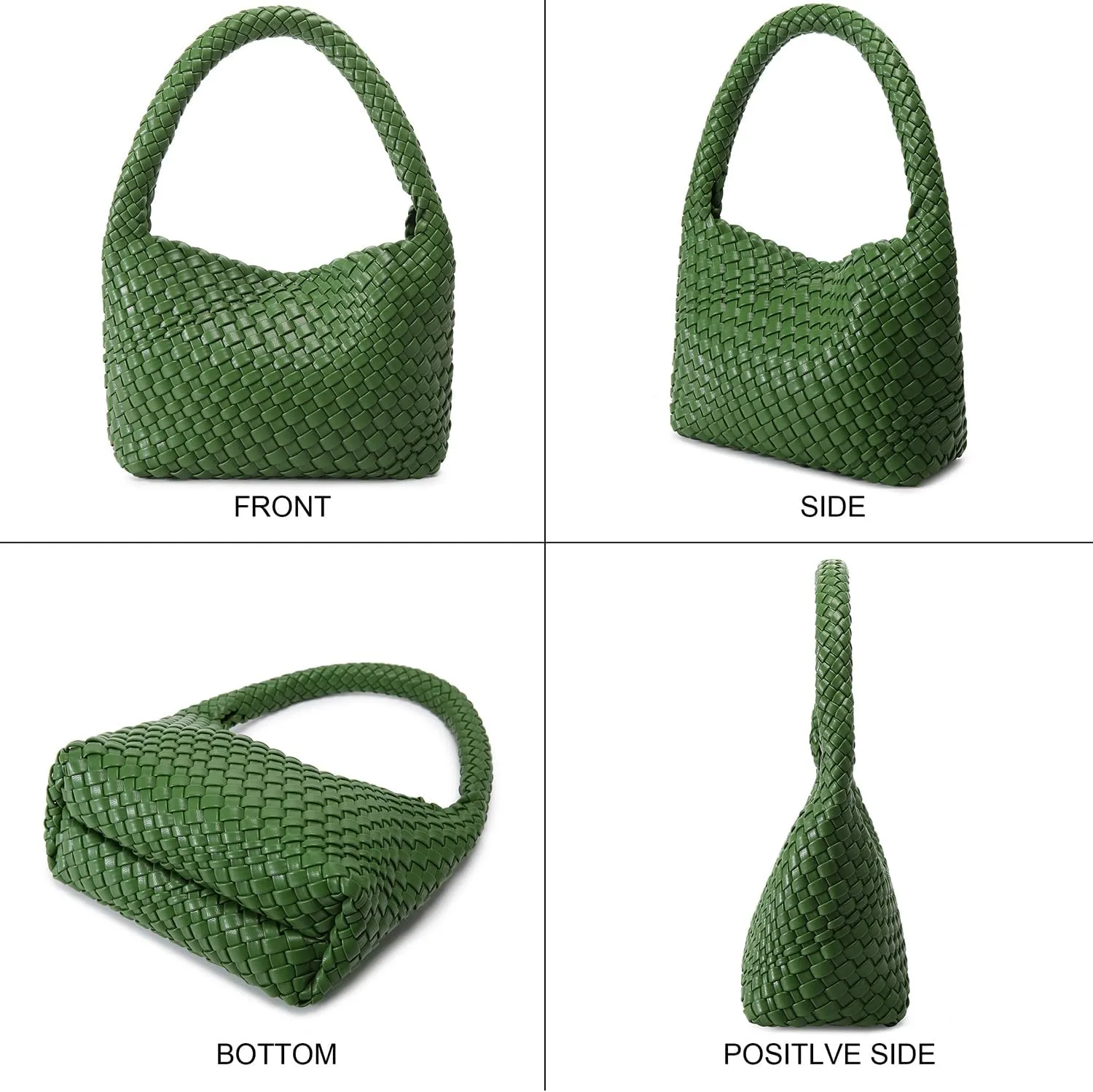 Woven Bag for Women, Small Vegan Leather Summer Beach Purse, and Travel Handbags Ladies' Retro Chic Shoulder Bags
