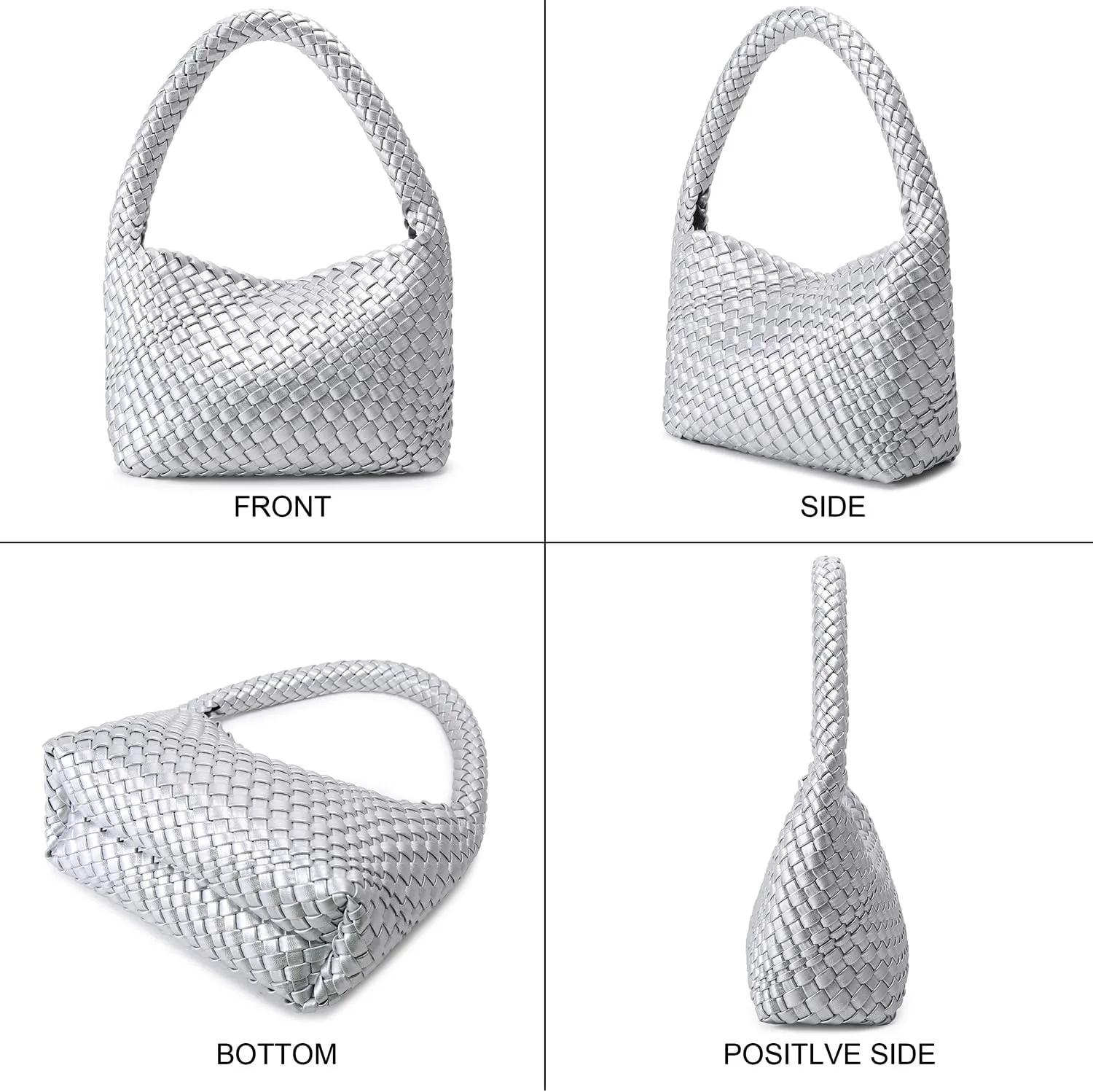 Woven Bag for Women, Small Vegan Leather Summer Beach Purse, and Travel Handbags Ladies' Retro Chic Shoulder Bags