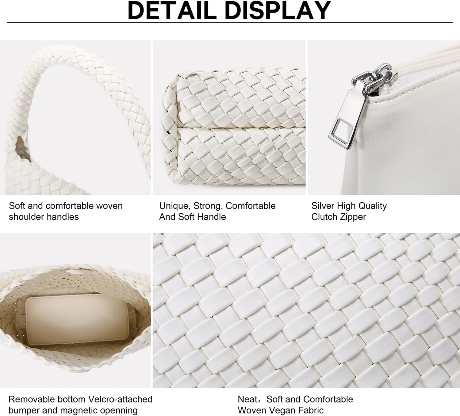 Woven Bag for Women, Small Vegan Leather Summer Beach Purse, and Travel Handbags Ladies' Retro Chic Shoulder Bags