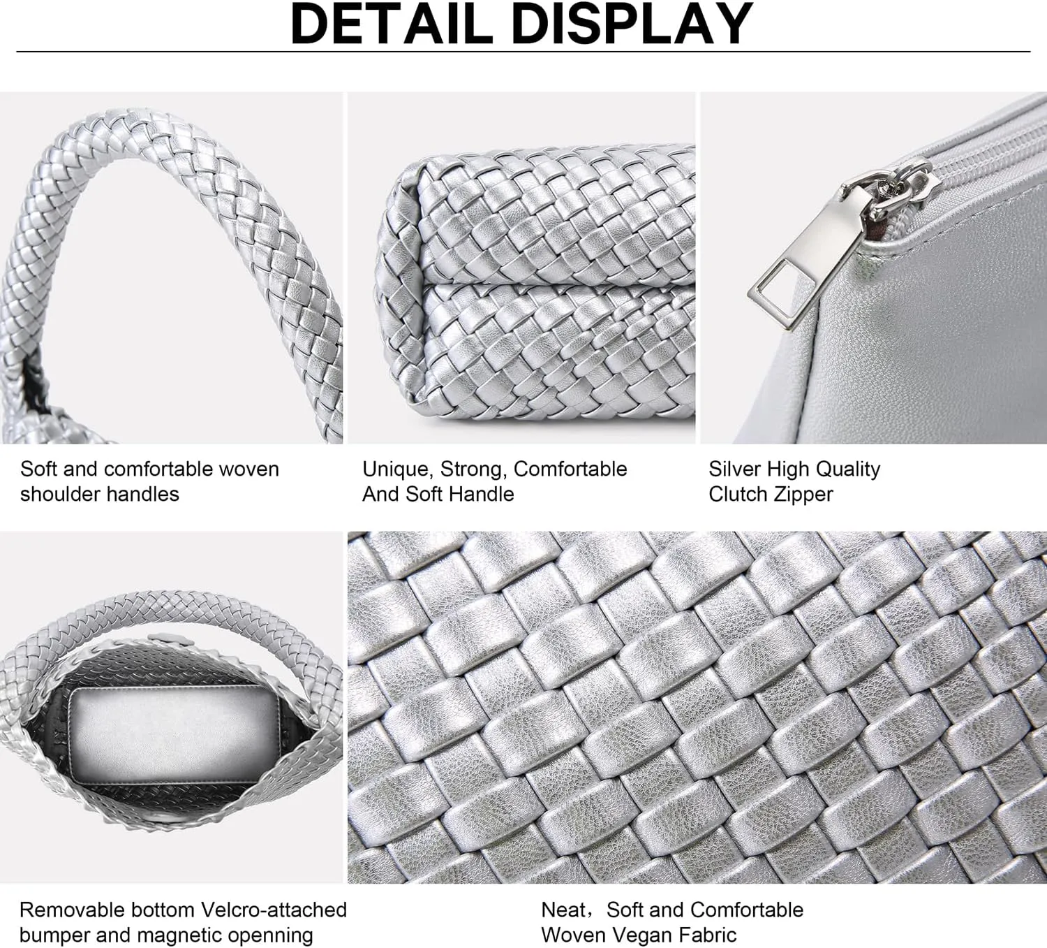 Woven Bag for Women, Small Vegan Leather Summer Beach Purse, and Travel Handbags Ladies' Retro Chic Shoulder Bags