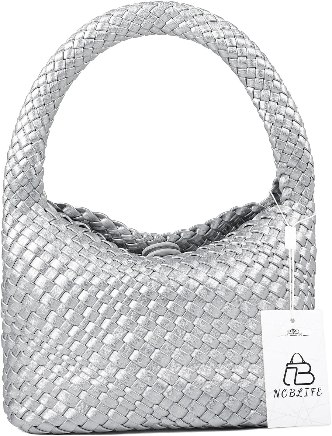 Woven Bag for Women, Small Vegan Leather Summer Beach Purse, and Travel Handbags Ladies' Retro Chic Shoulder Bags