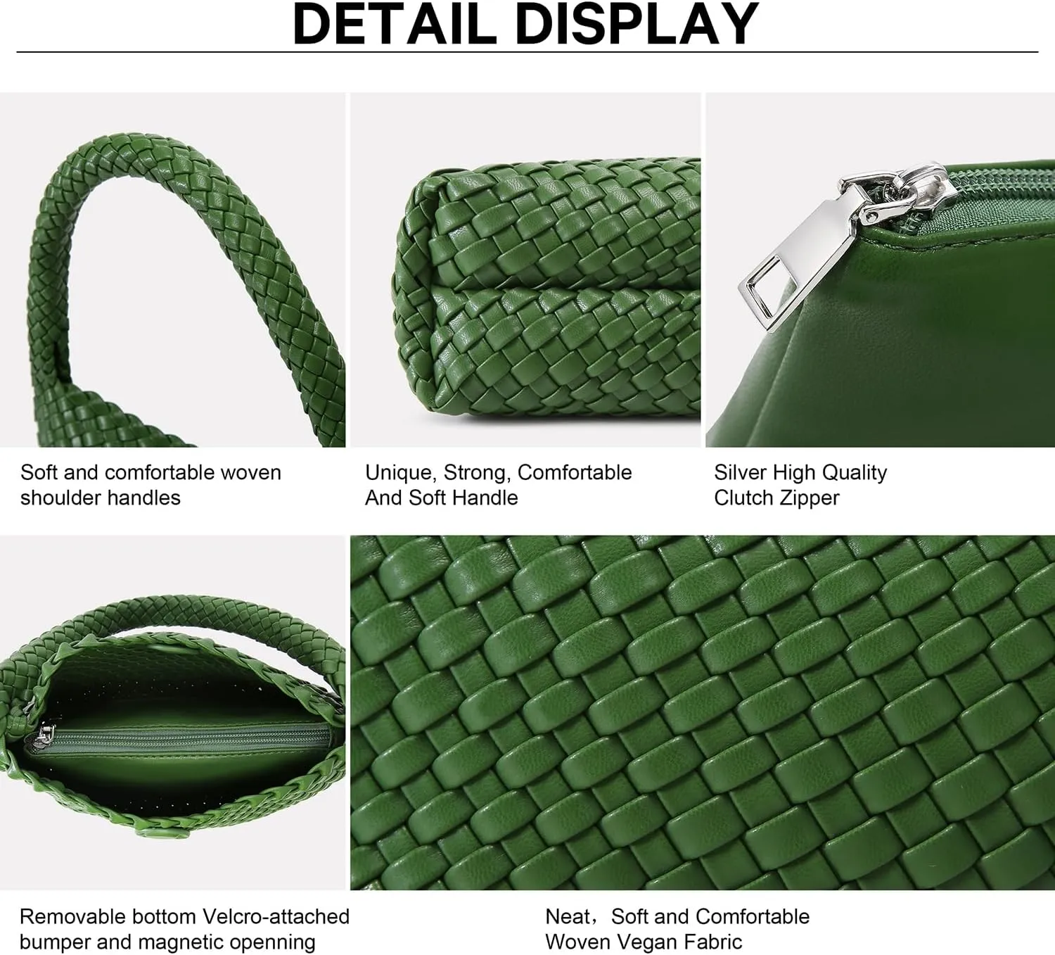 Woven Bag for Women, Small Vegan Leather Summer Beach Purse, and Travel Handbags Ladies' Retro Chic Shoulder Bags
