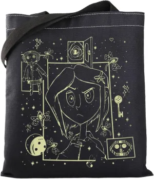 WSNANG Horror Movie Gift Thriller Fantasy Cartoon Movie Canvas Tote Bag Fantasy Film Movie Lover Shoulder Bag
