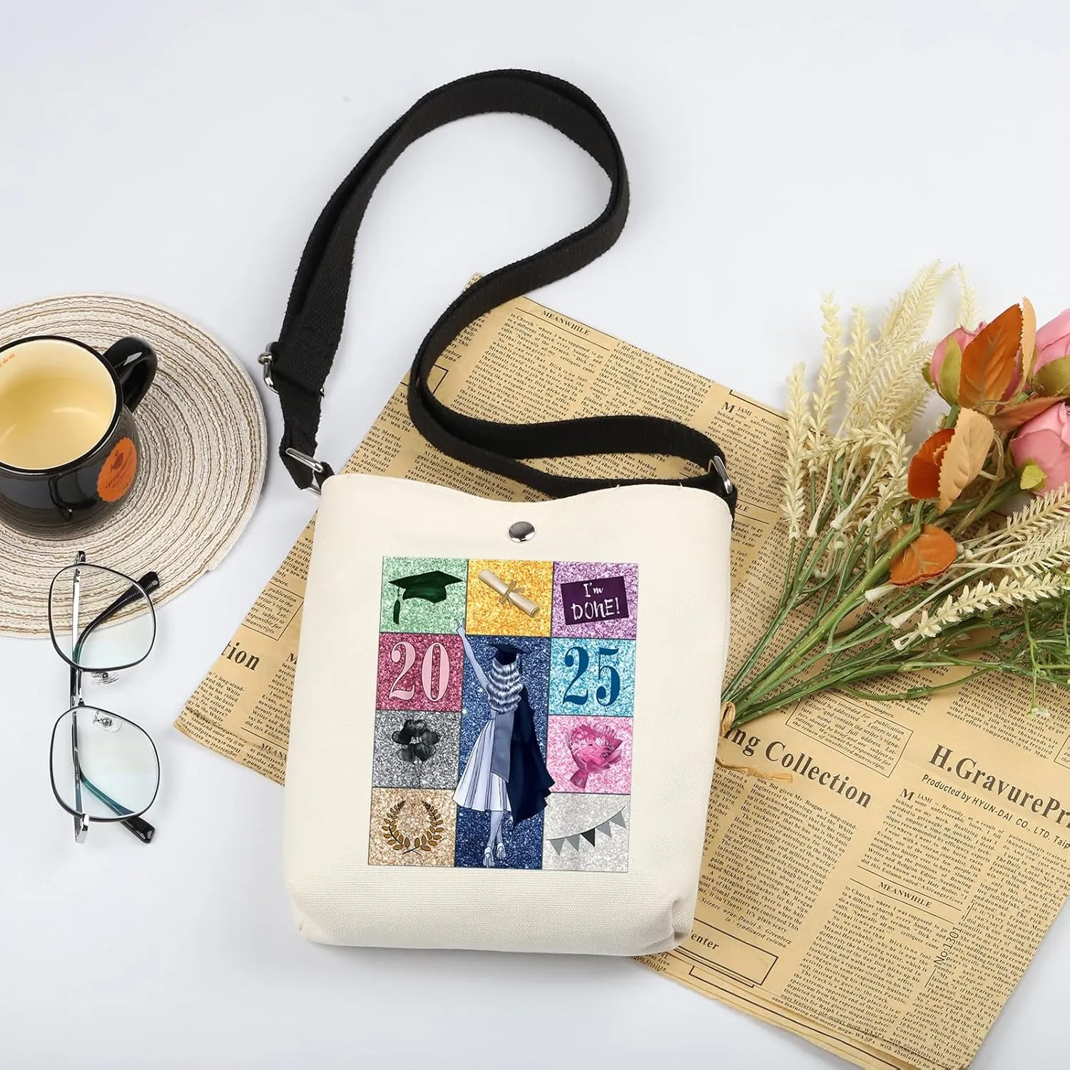 WSNANG Senior Graduation Gift for Her Senior 2025 Grad Tote Bag College Graduate Gifts 2025 Senior Graduate Shoulder Bag