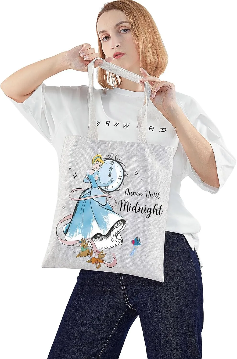 WZMPA Magical Princess Tote Bag Cartoon Rat Fans Gifts Dance Until Midnight Scullery Maid Shoulder Bag Fairy Tales Merch