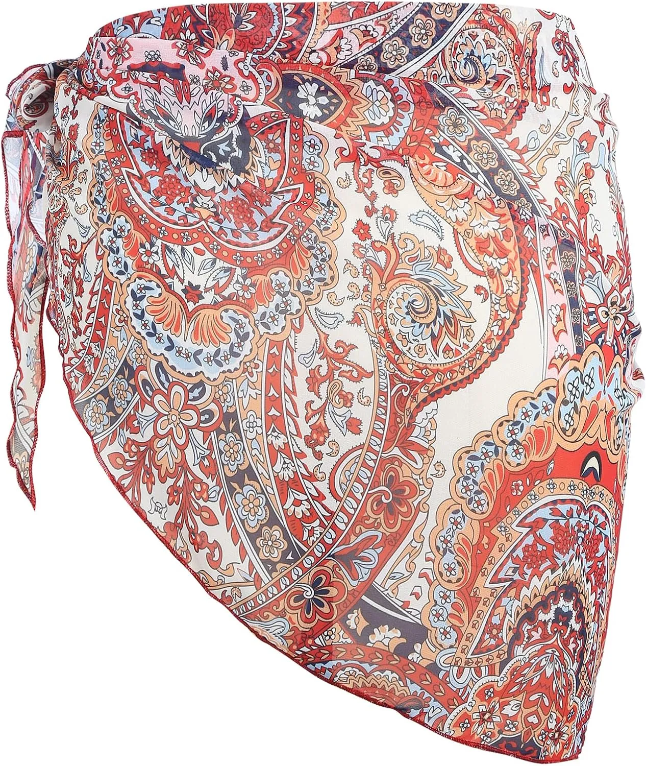 ZAFUL Boho Beach Cover Ups for Women Sarong Coverups Sheer Bikini Chiffon Wraps Skirts for Swimwear