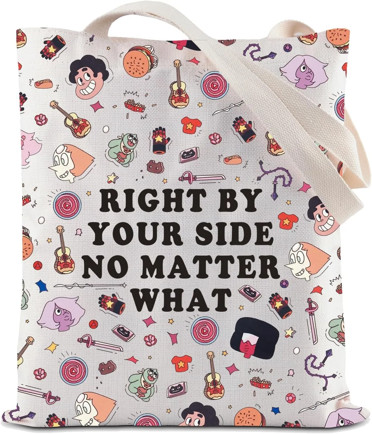 ZJXHPO Universe Cartoon Inspired Tote Bag Right By Your Side No Matter What Reusable Grocery Shopping Bag